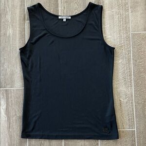 Anne Klein Women’s Classic Black Tank Top Size M Silk Blend Scoop Neck 23.5” Len